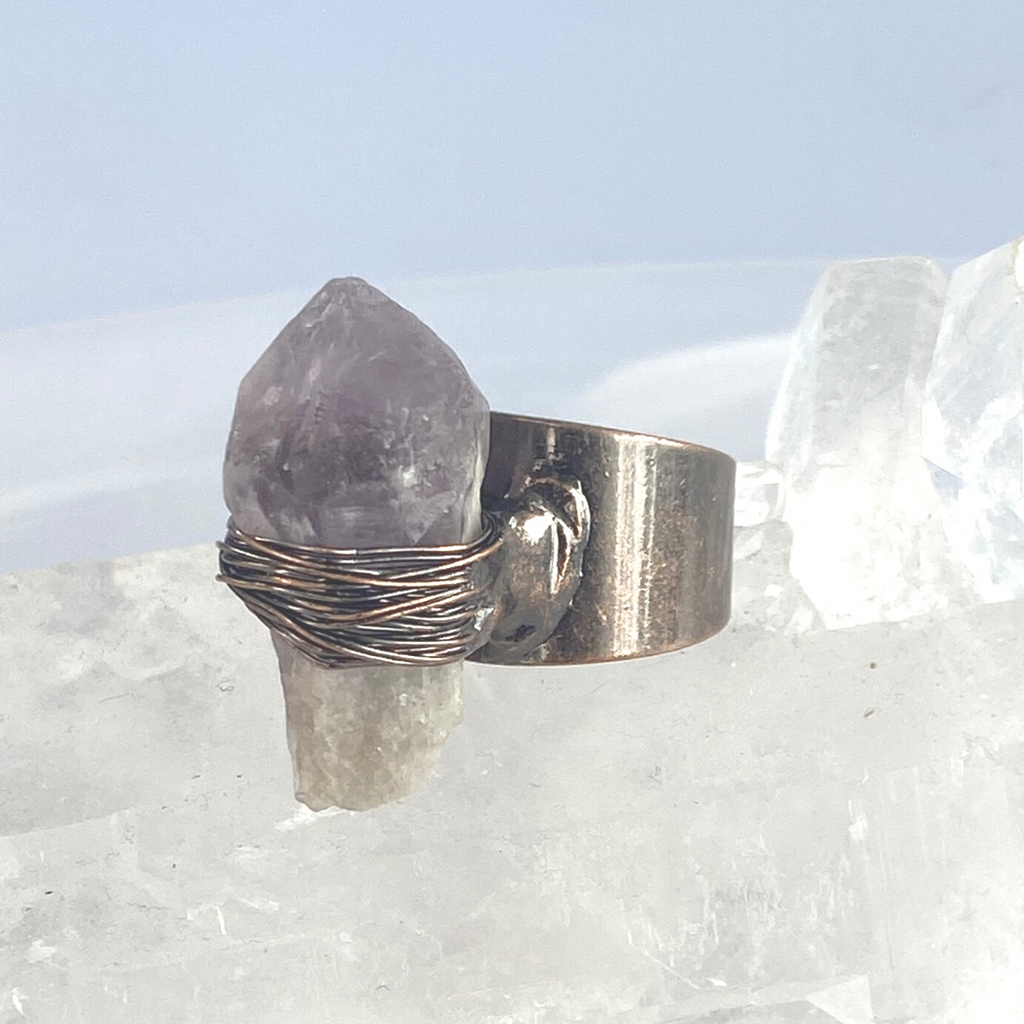 Amethyst and bronze ring - Love To Shine On