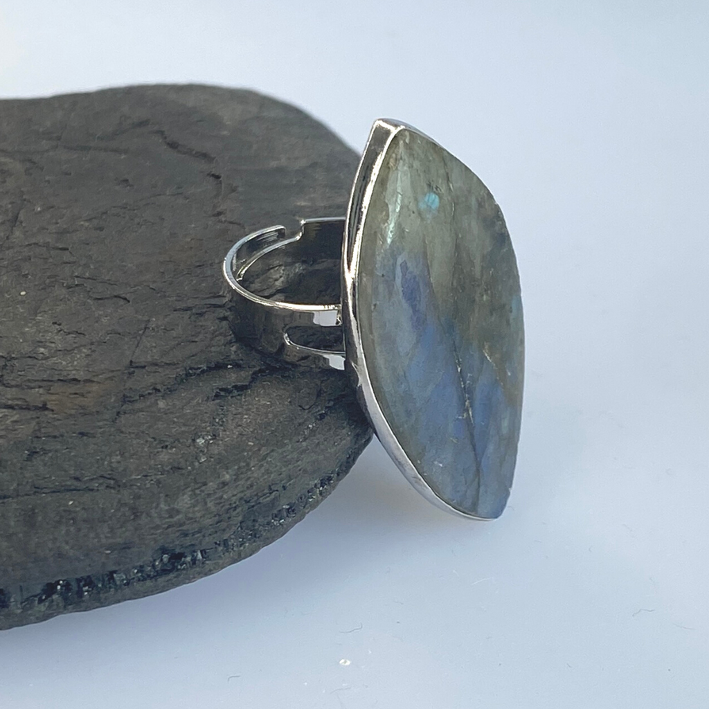 Labradorite large crystal ring - Love To Shine On