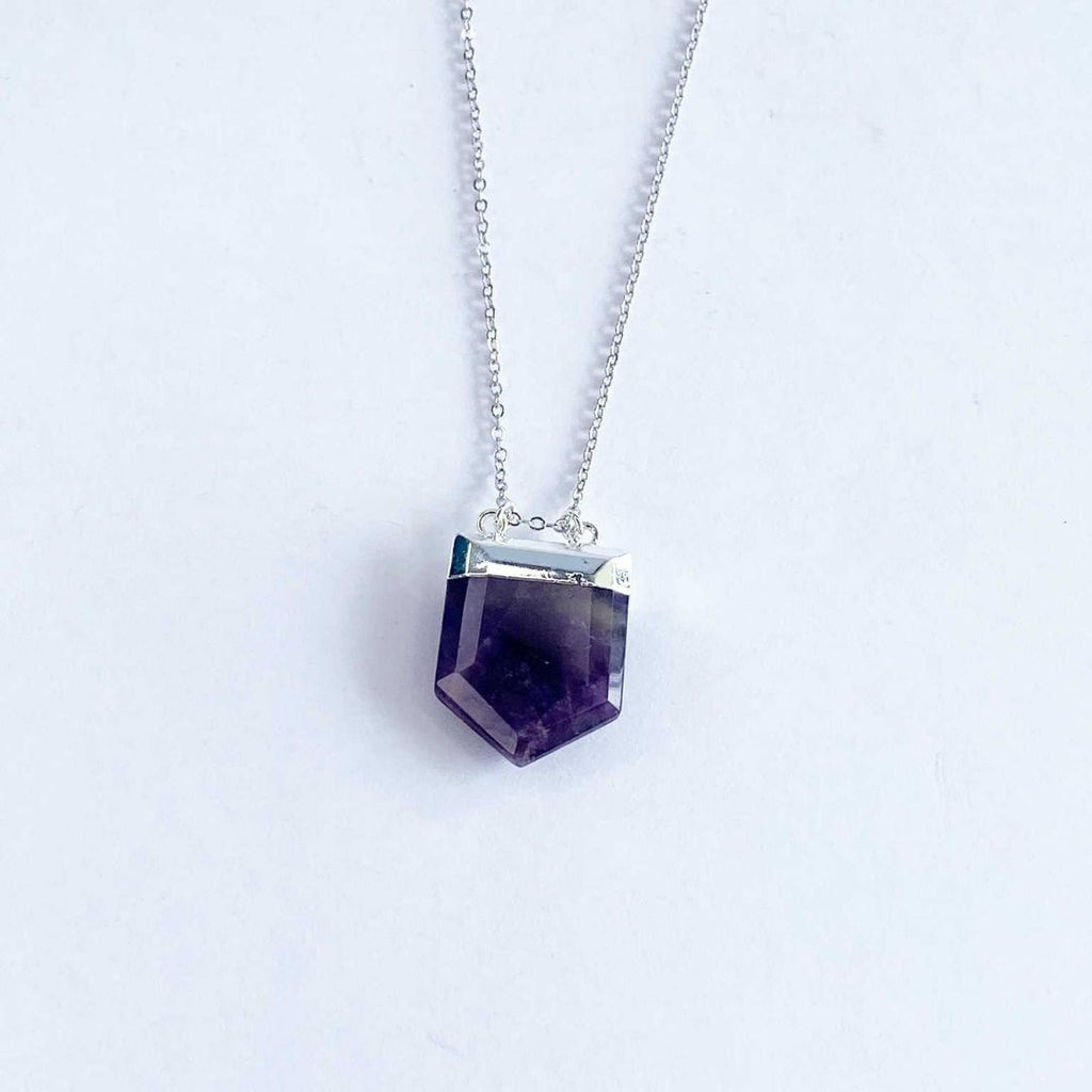 Amethyst cut gemstone pendant necklace - Love To Shine On