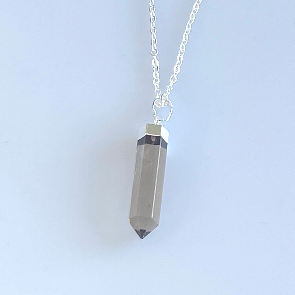 Smoky quartz point gemstone pendant necklace - Love To Shine On