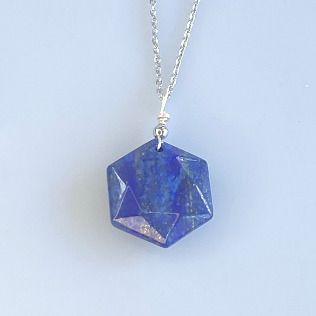 Lapis Lazuli six point star necklace - Love To Shine On