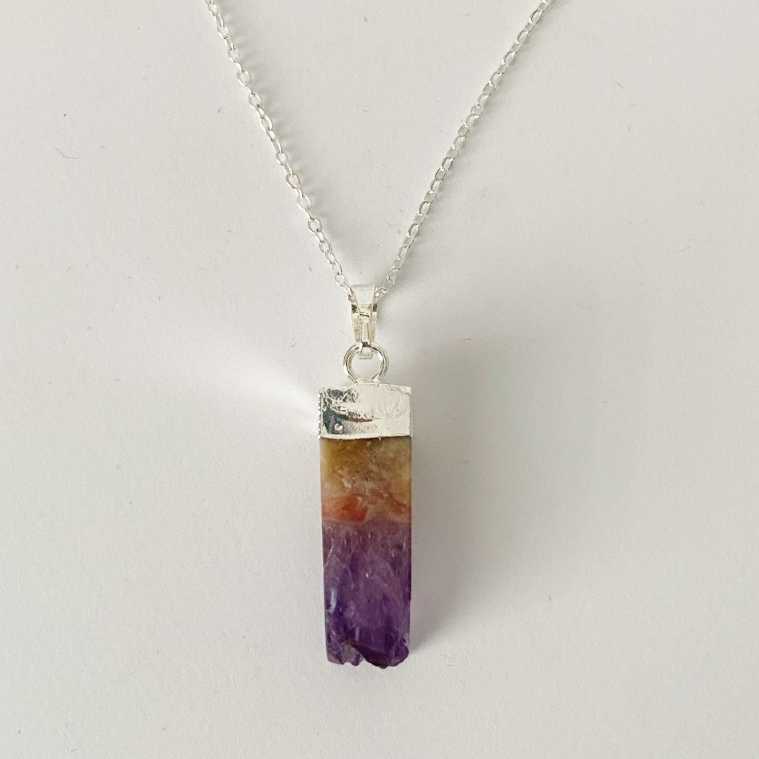 Rectangle natural amethyst pendant - Love To Shine On