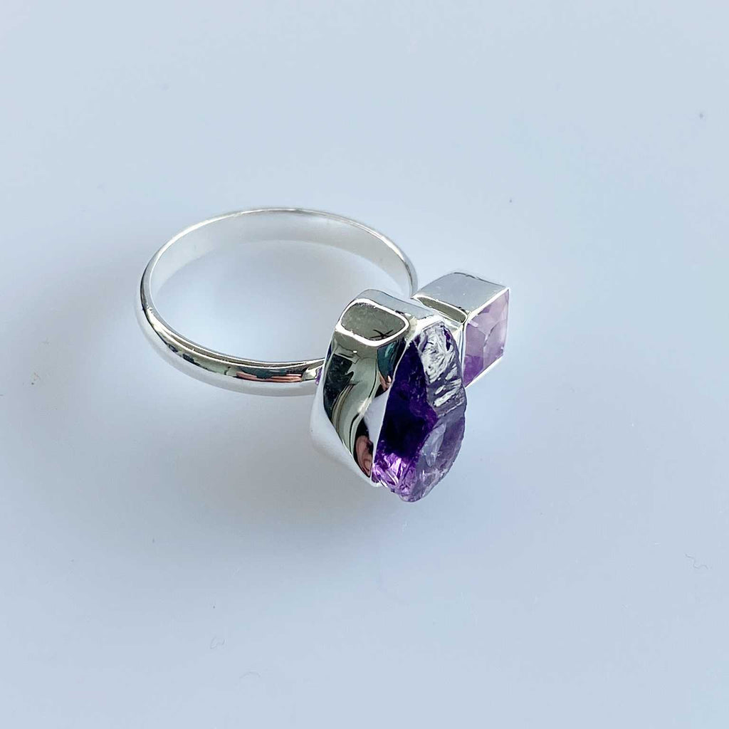 Amethyst double stone ring - Love To Shine On