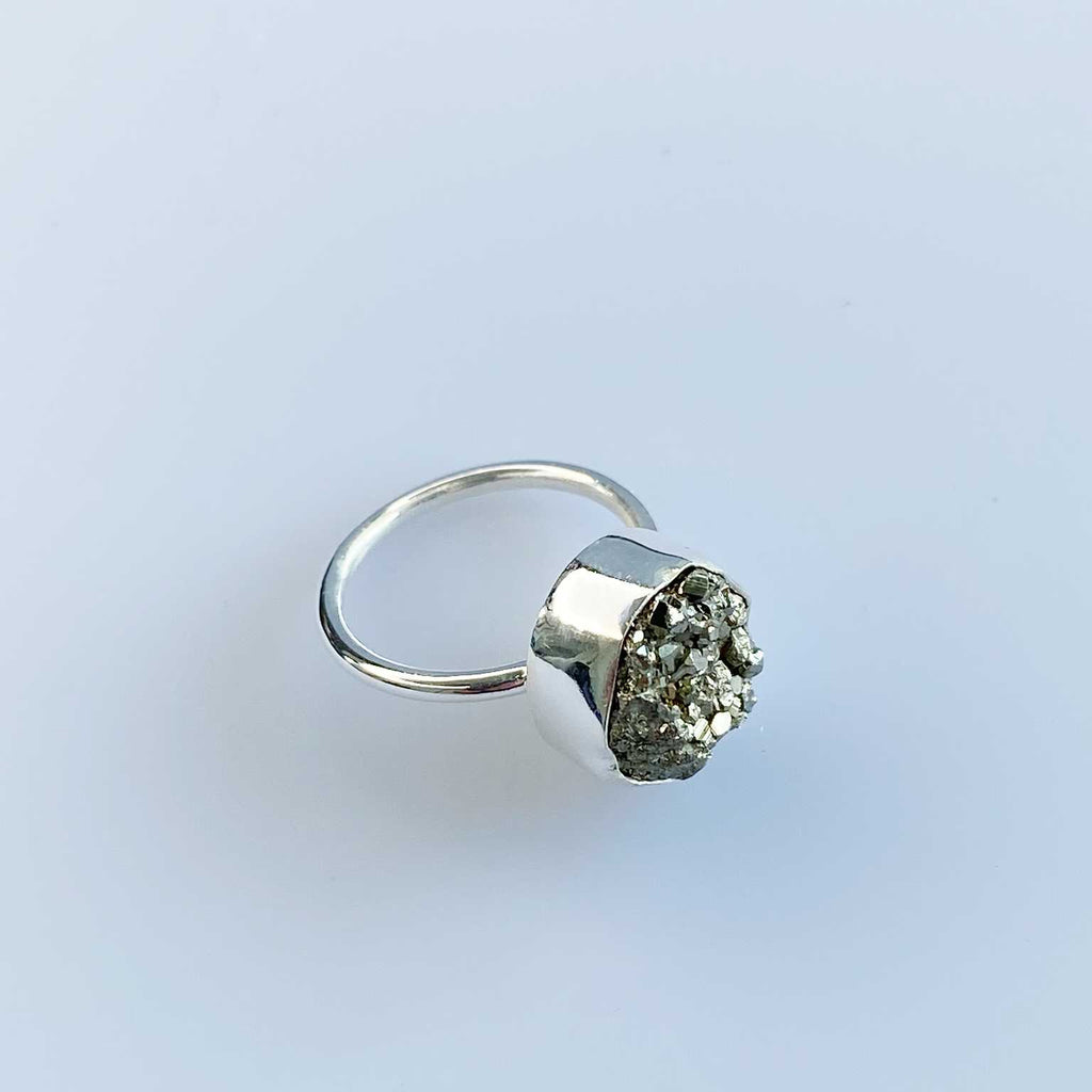 Pyrite druzy ring - Love To Shine On