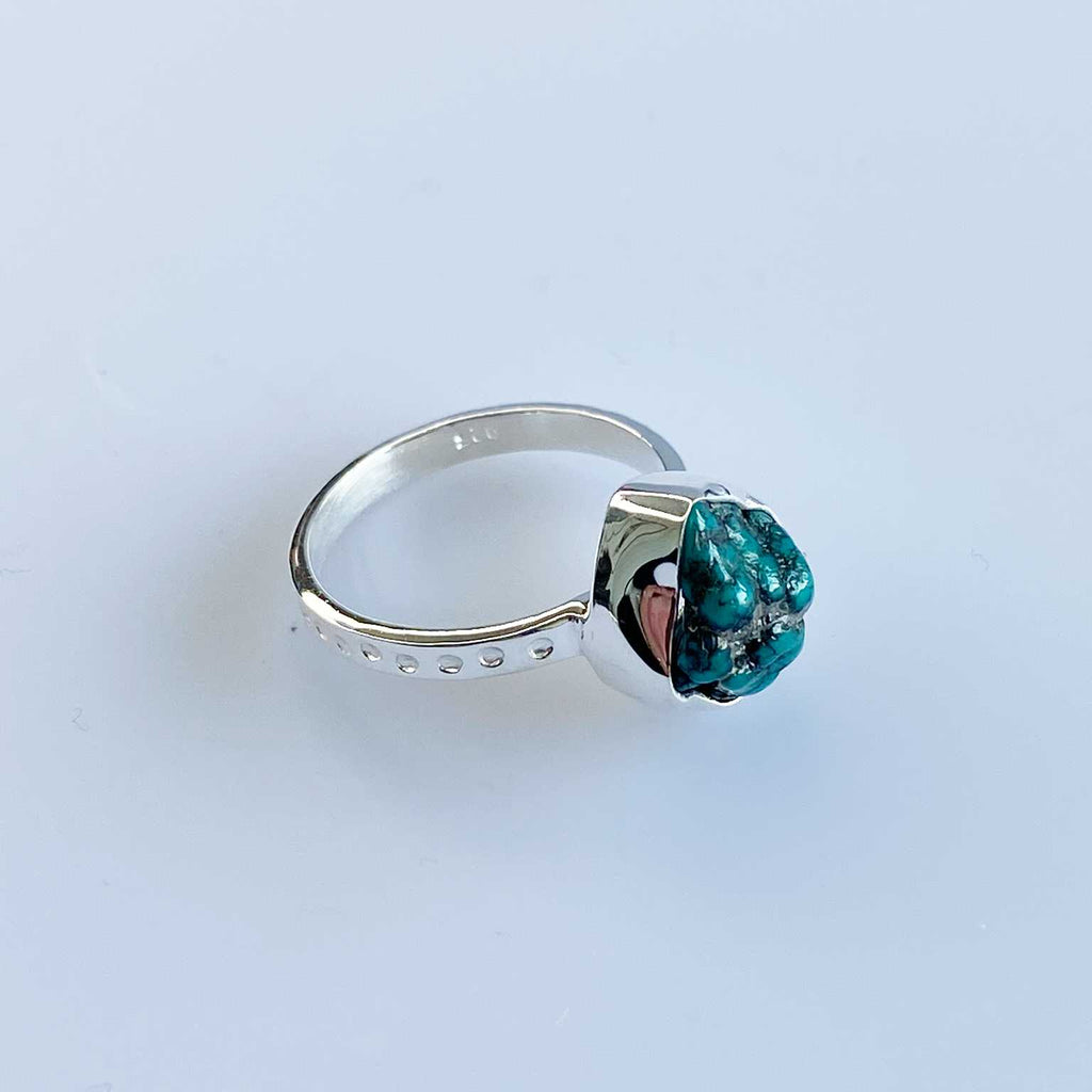 Tibetan turquoise raw ring - Love To Shine On