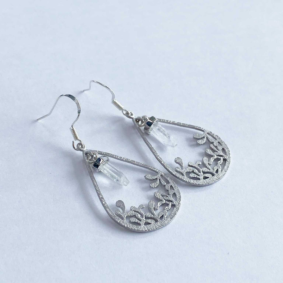 Clear Quartz Teardrop Earrings for Inner Harmony – MASS MoCA