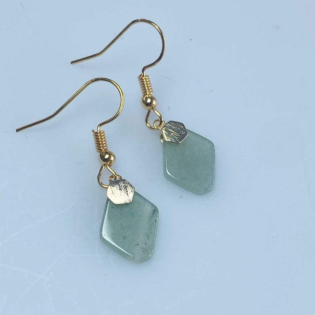 Green aventurine hexagon earrings - Love To Shine On