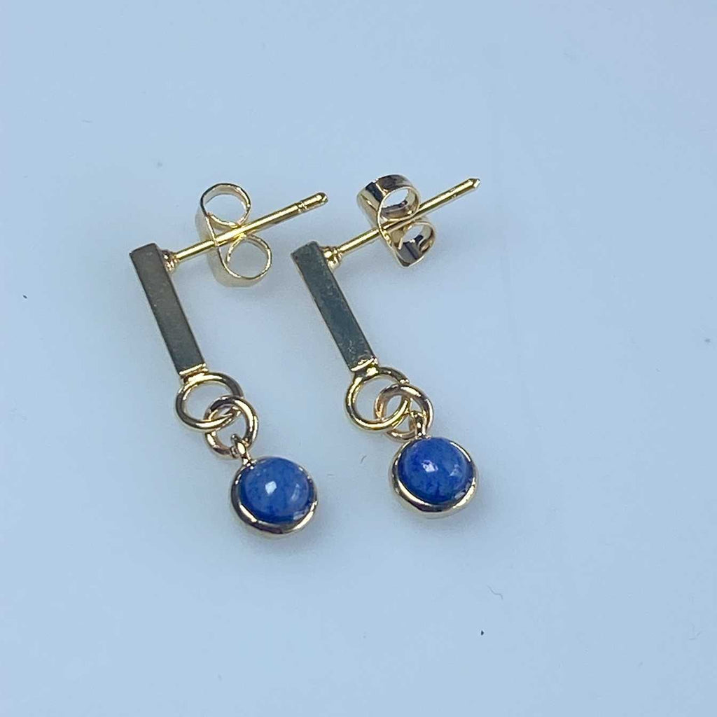Blue aventurine and gold earrings - Love To Shine On