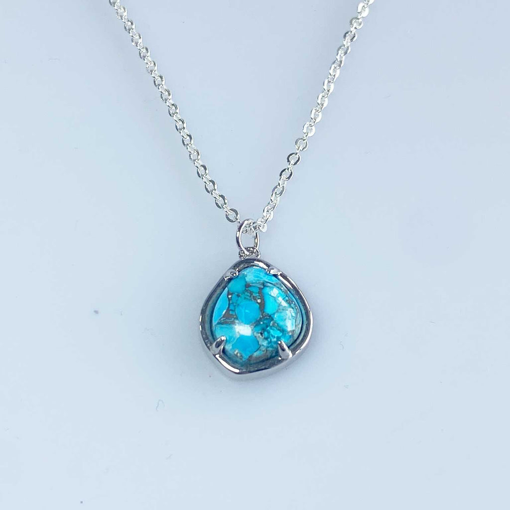 Turquoise and silver necklace - Love To Shine On