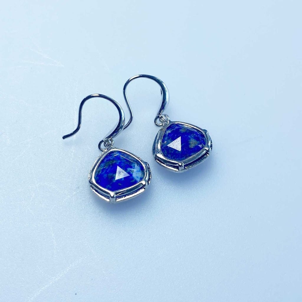 Lapis lazuli faceted gemstone earrings - Love To Shine On