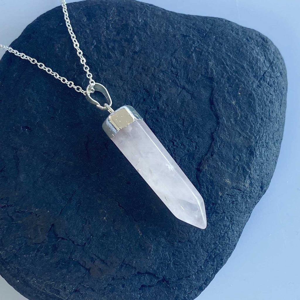 Rose quartz point necklace - Love To Shine On