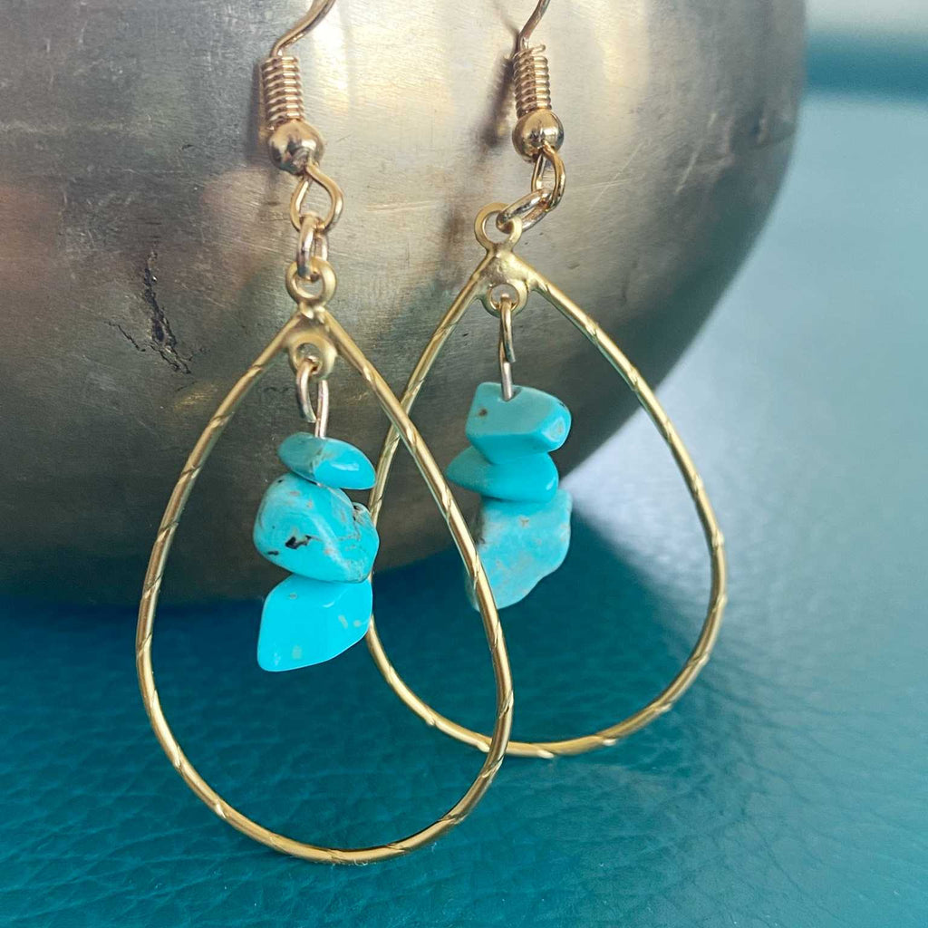 Turquoise and gold teardrops - Love To Shine On