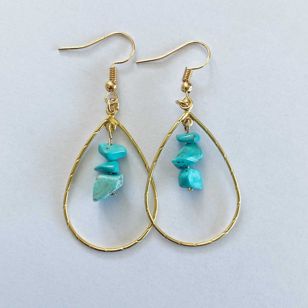 Turquoise and gold teardrops - Love To Shine On