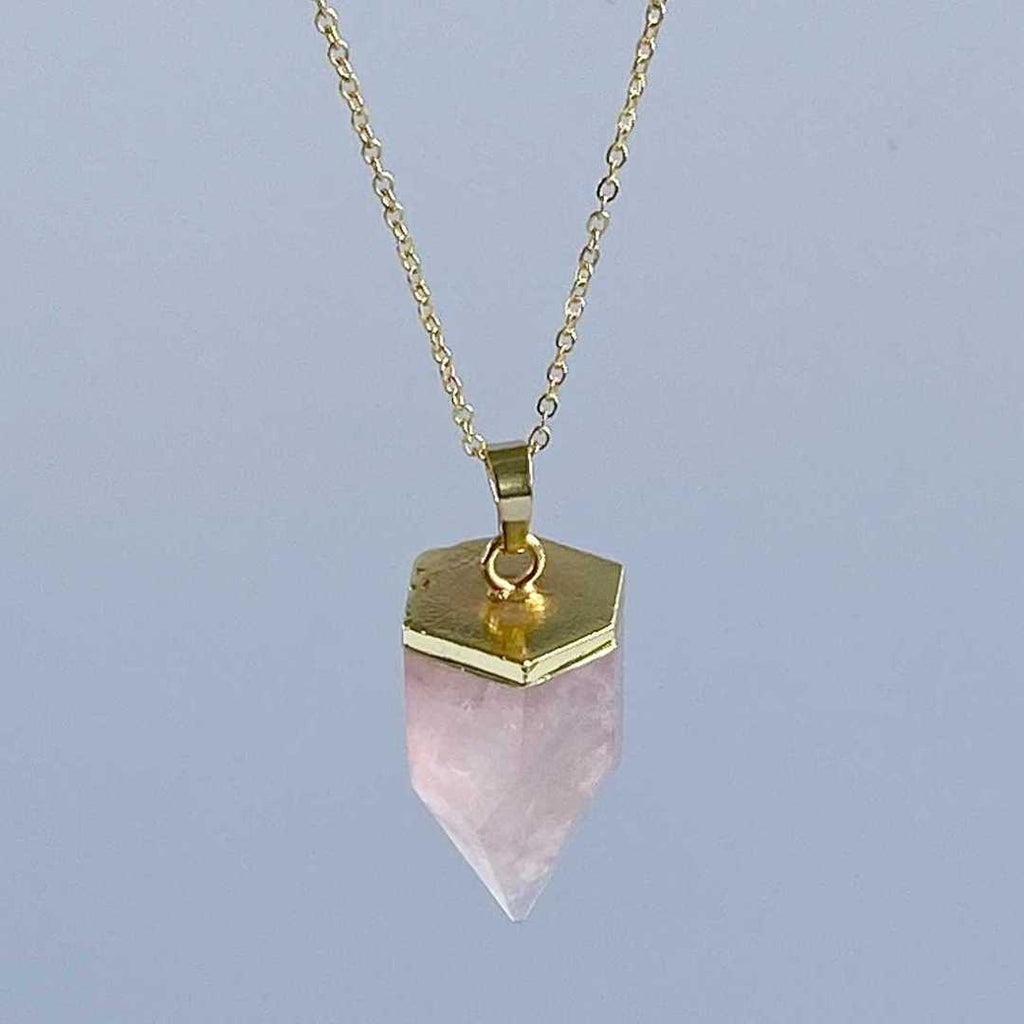 Rose quartz point necklace - Love To Shine On