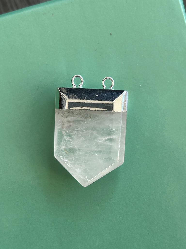 Clear quartz cut gemstone pendant necklace - Love To Shine On