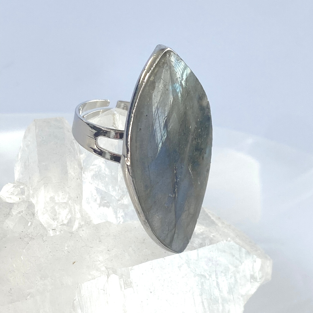 Labradorite large crystal ring Love To Shine On
