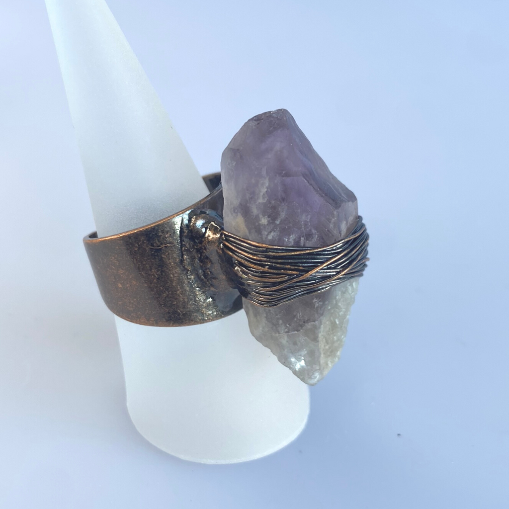 Amethyst and bronze ring - Love To Shine On