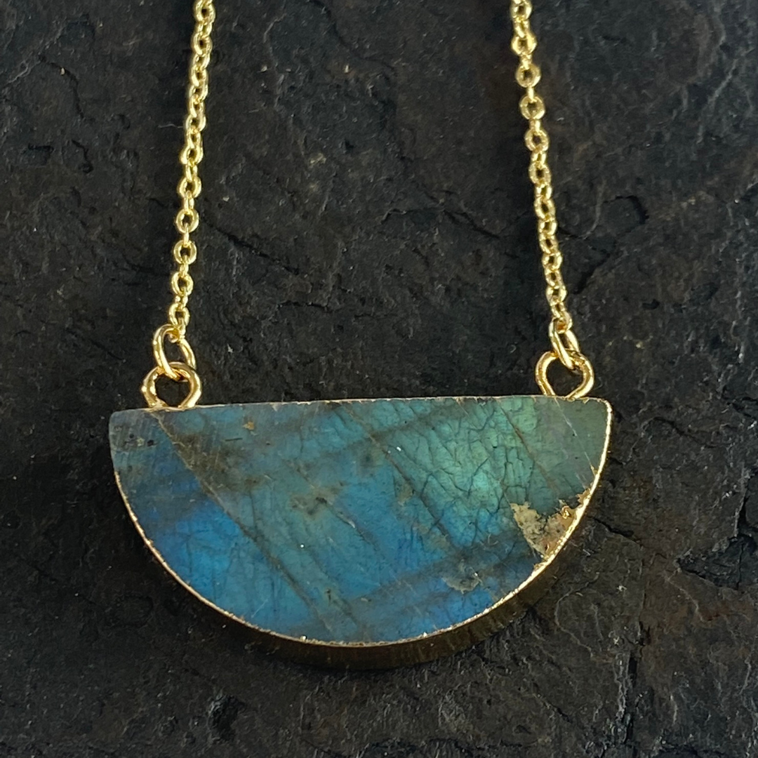 Half moon labradorite necklace – Love To Shine On