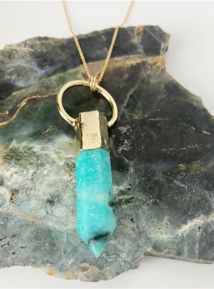 Amazonite ring point pendant necklace - Love To Shine On