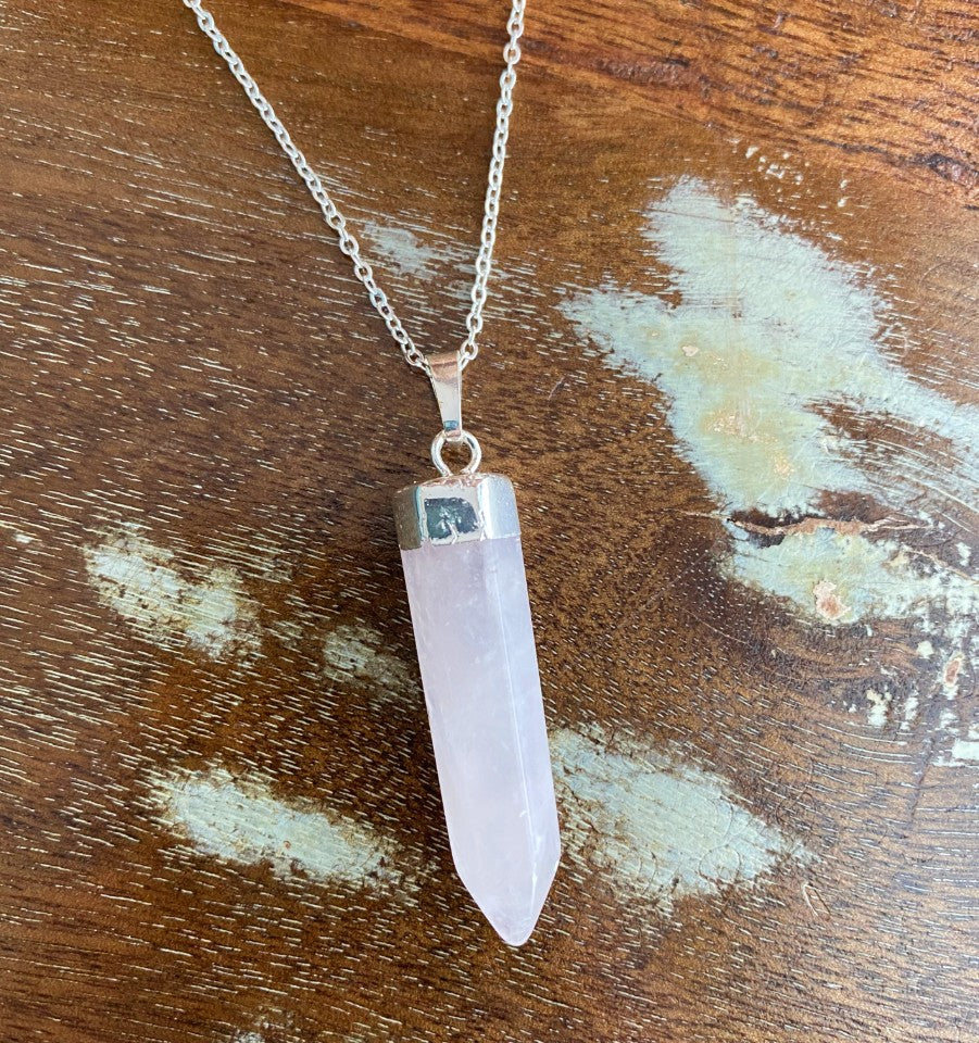 Rose quartz point necklace - Love To Shine On