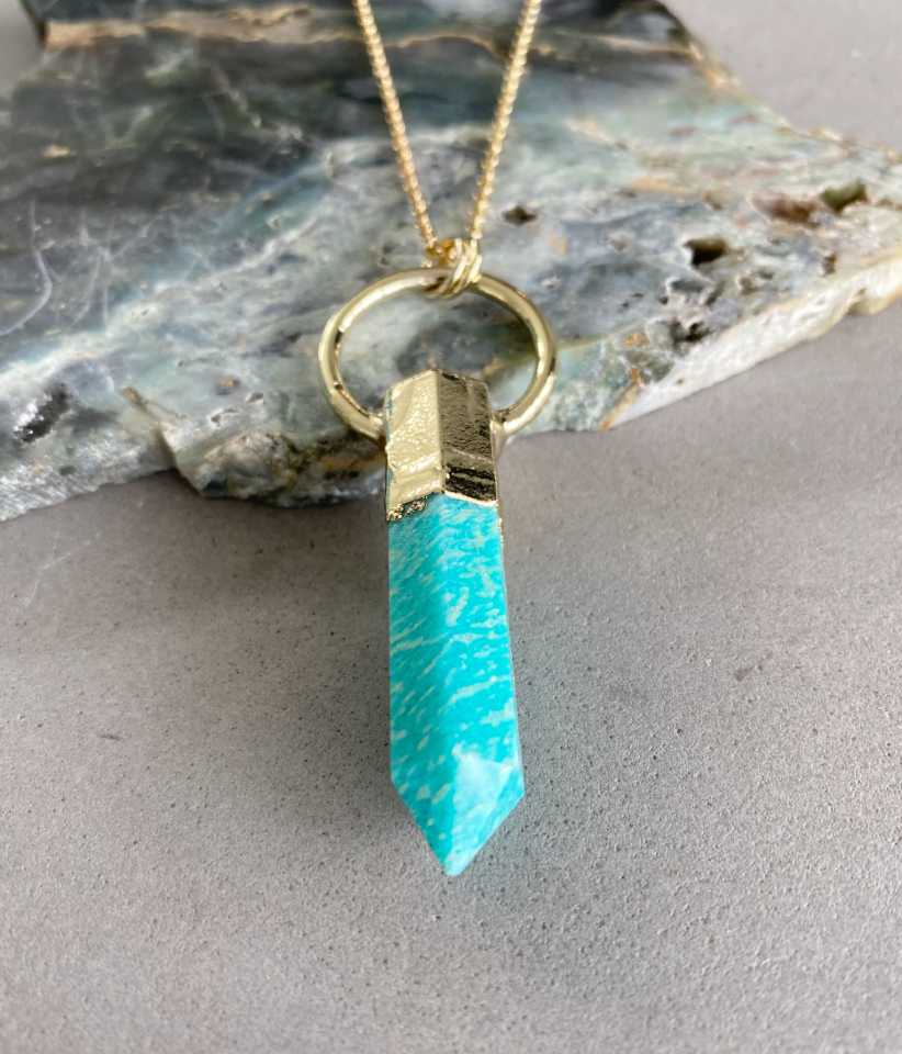 Amazonite ring point pendant necklace - Love To Shine On