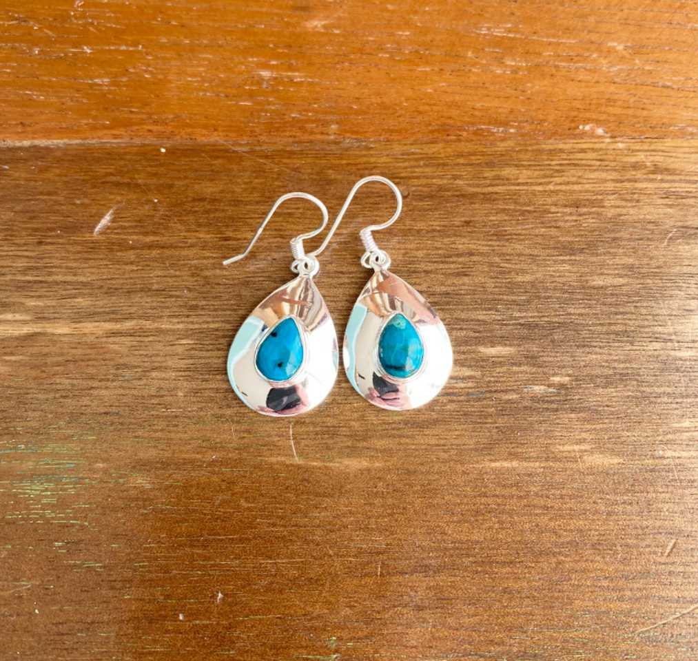 Chrysocolla and silver earrings - Love To Shine On