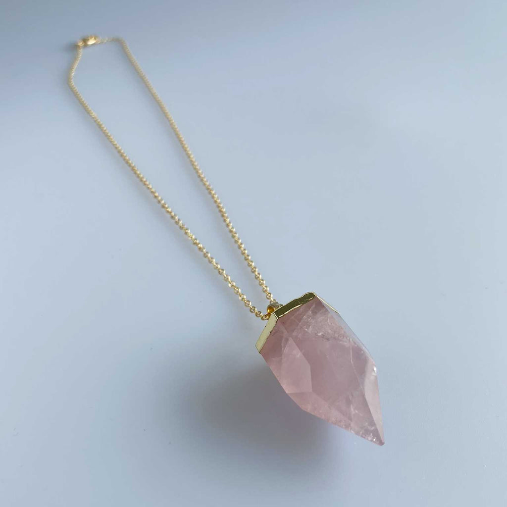 Rose quartz point necklace - Love To Shine On