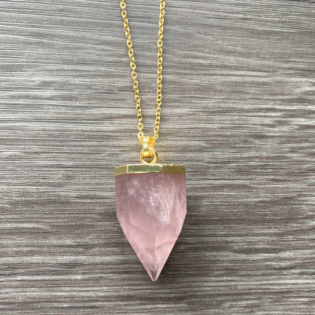 Rose quartz point necklace - Love To Shine On