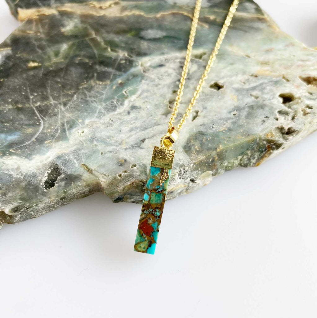 Small slim turquoise necklace - Love To Shine On