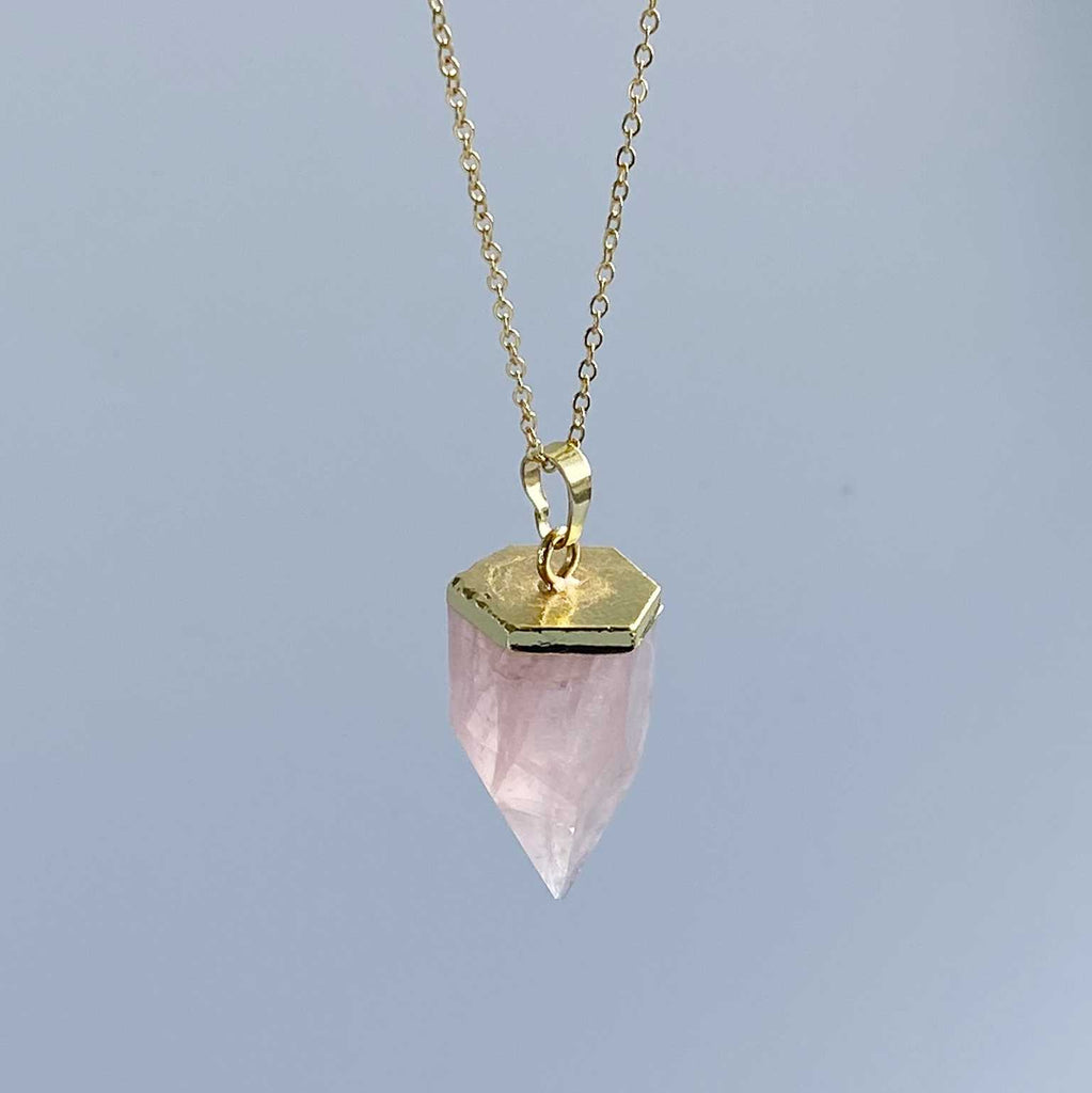 Rose quartz point necklace - Love To Shine On