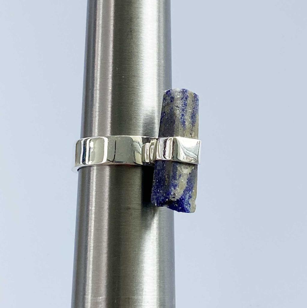 Lapis lazuli long raw crystal ring - Love To Shine On