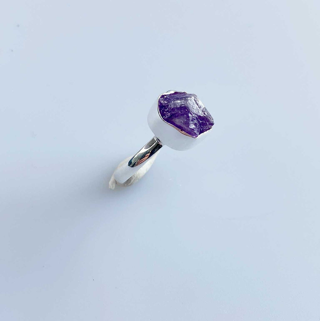 Raw amethyst silver ring - Love To Shine On