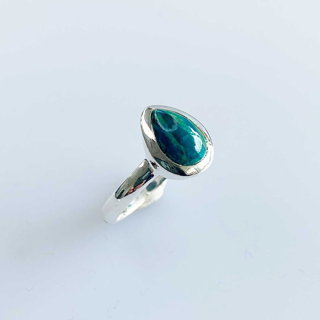 Chrysocolla silver ring - Love To Shine On