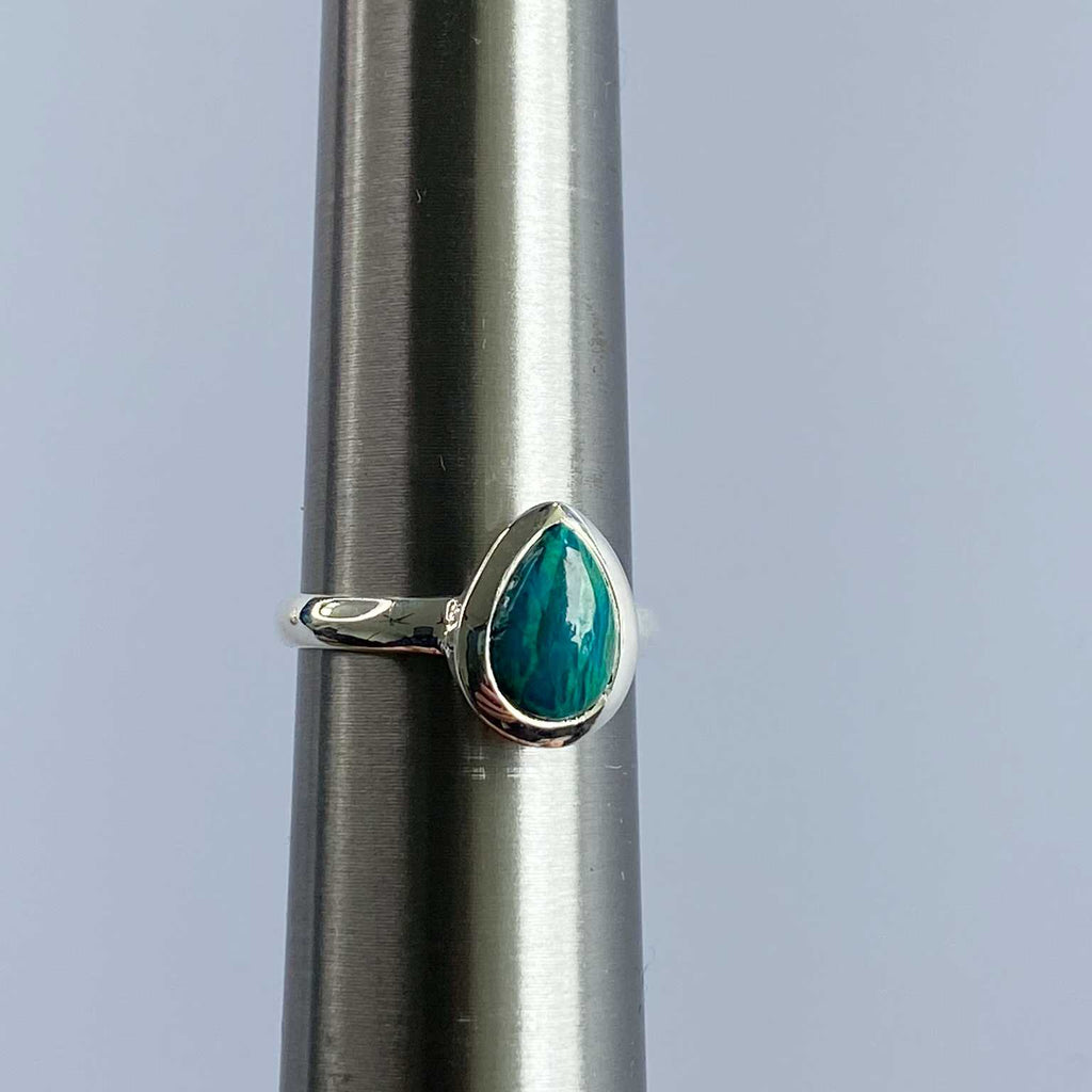 Chrysocolla silver ring - Love To Shine On