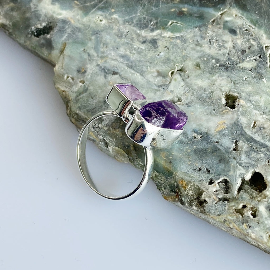 Amethyst double stone ring - Love To Shine On