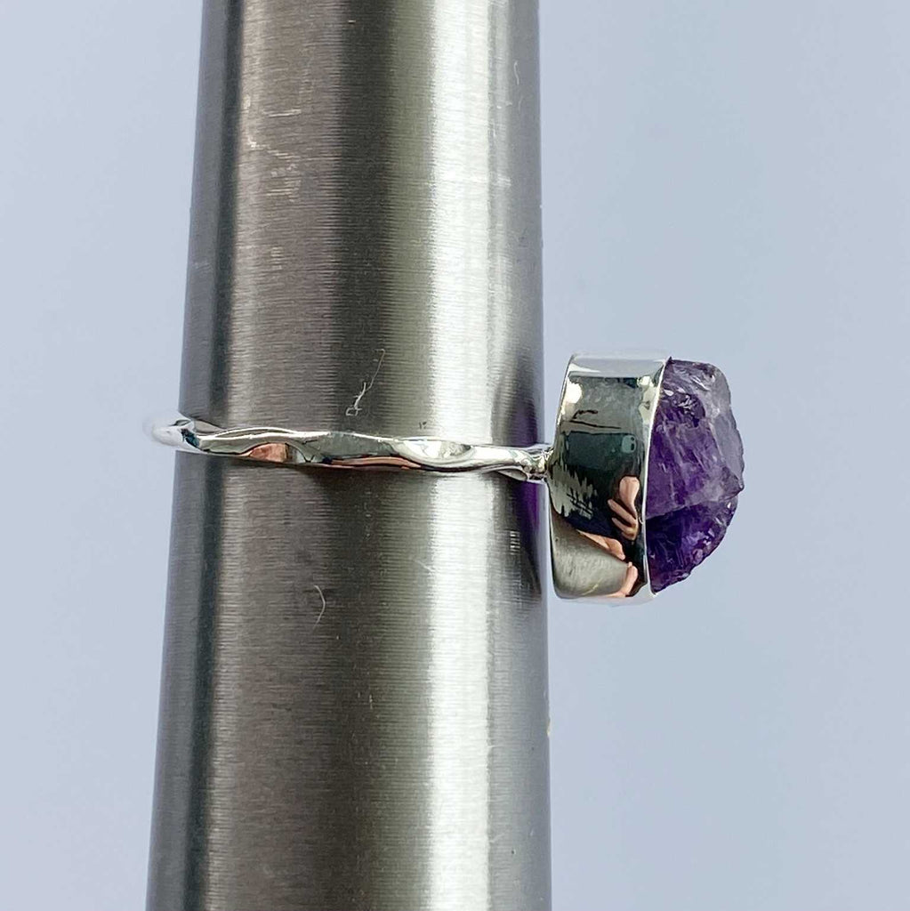 Amethyst raw gemstone wavy ring - Love To Shine On