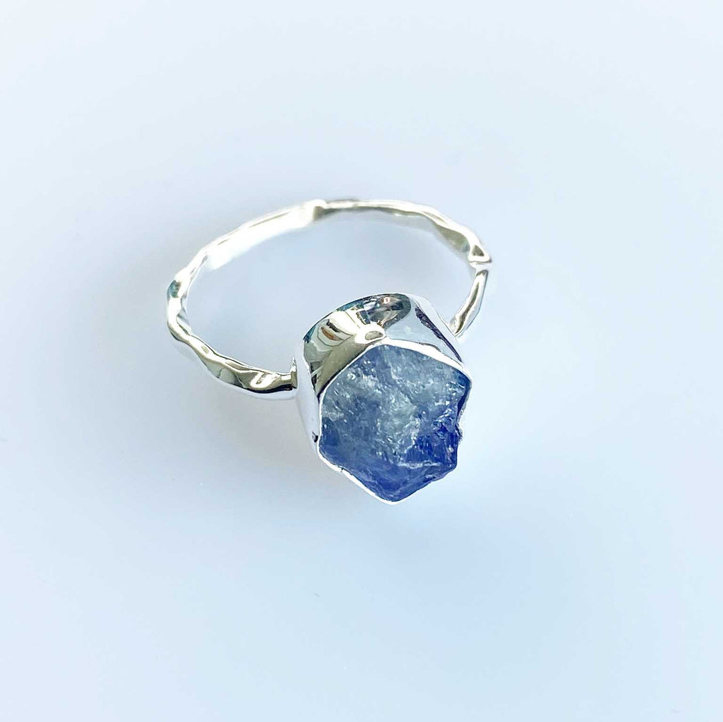 Tanzanite raw gemstone ring - Love To Shine On