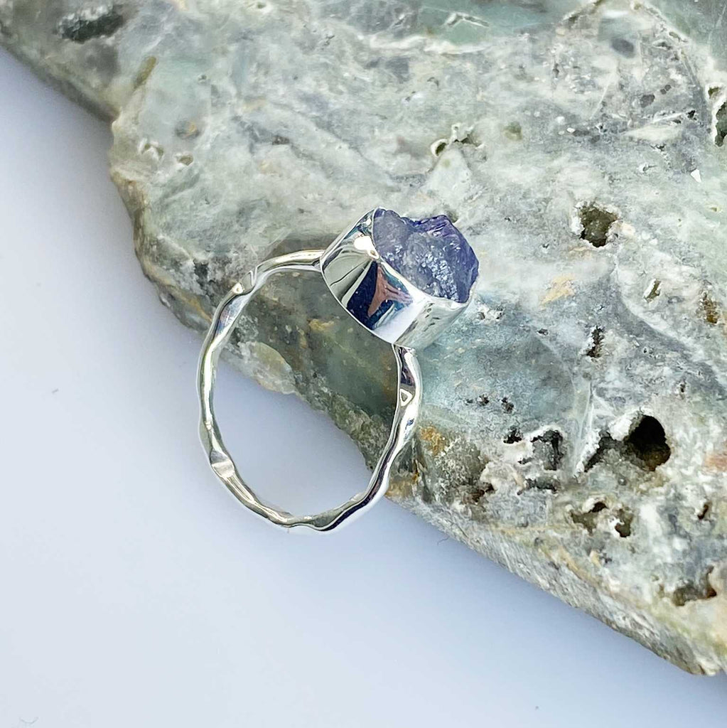 Tanzanite raw gemstone ring - Love To Shine On