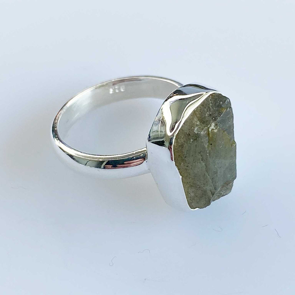 Labradorite raw crystal silver ring - Love To Shine On