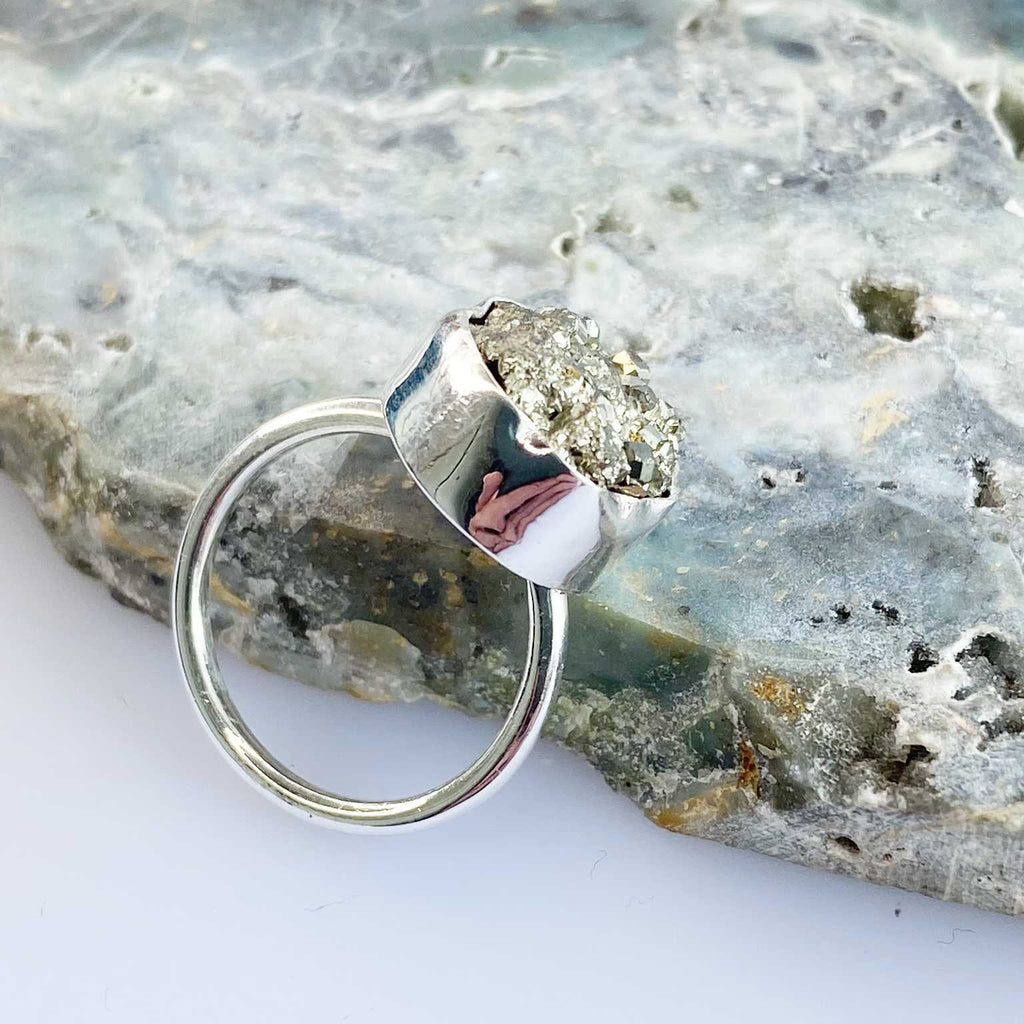 Pyrite druzy ring - Love To Shine On