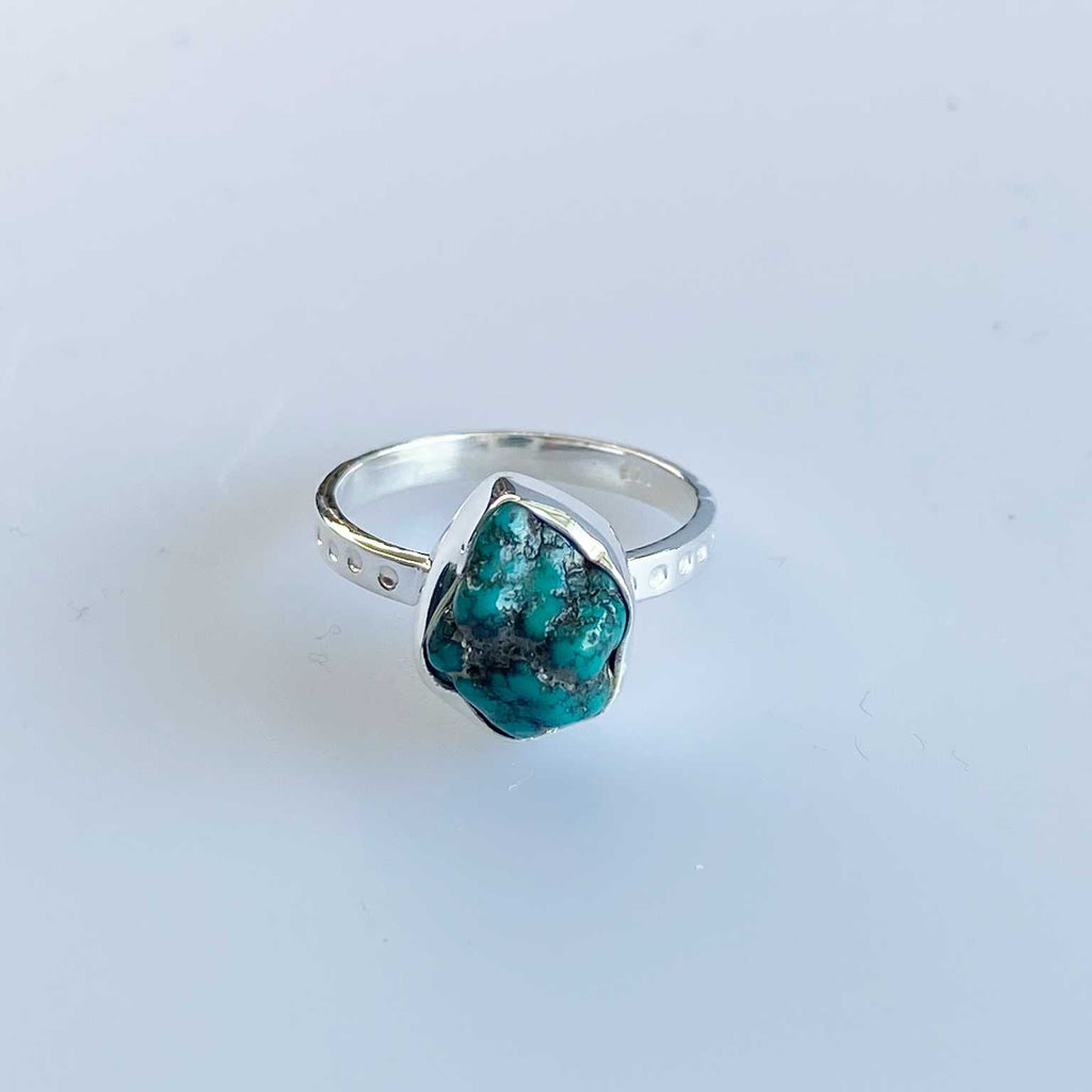 Tibetan turquoise raw ring - Love To Shine On