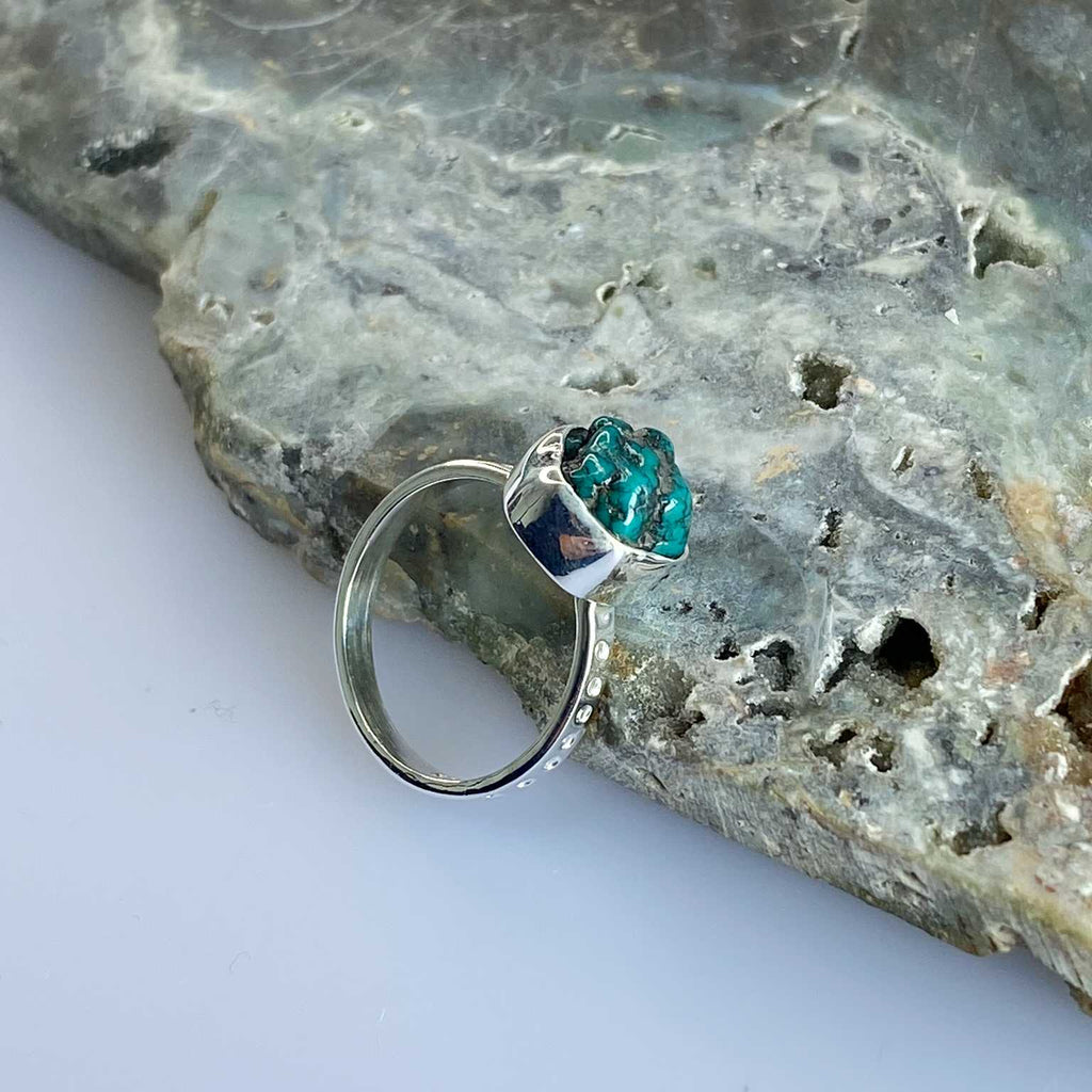 Tibetan turquoise raw ring - Love To Shine On