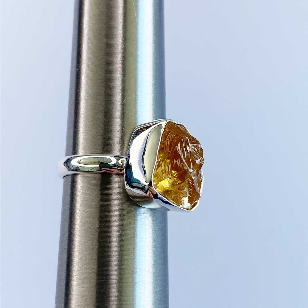 Citrine raw crystal silver ring - Love To Shine On