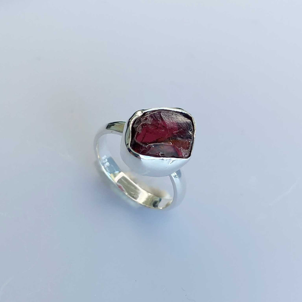 Garnet raw crystal ring - Love To Shine On