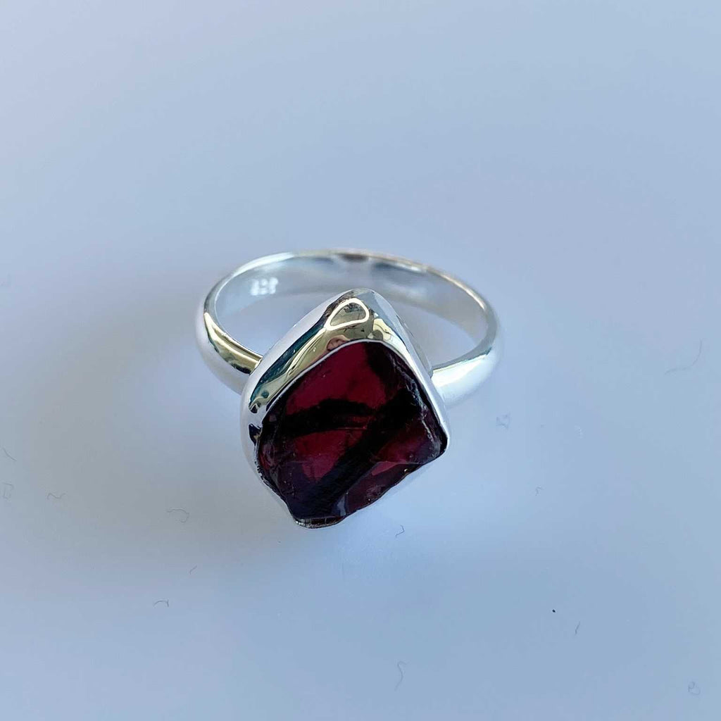 Garnet raw crystal ring - Love To Shine On