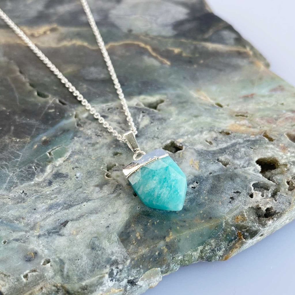 Petite amazonite pendant necklace - Love To Shine On