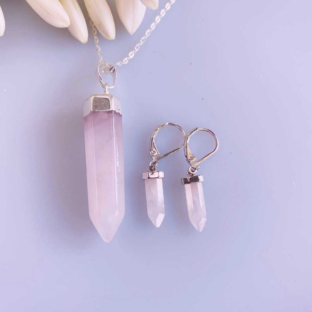 Rose quartz point necklace - Love To Shine On