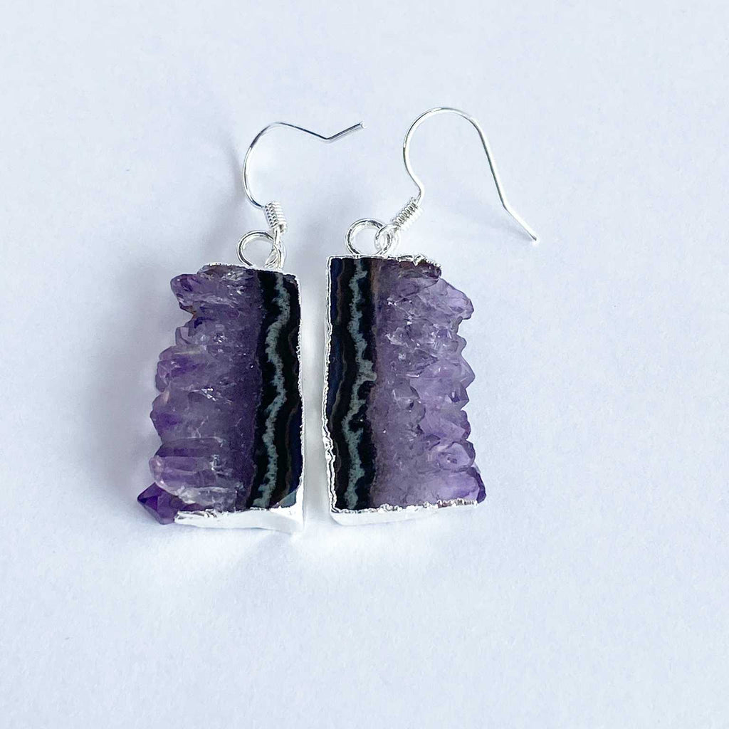 Raw amethyst crystal earrings - Love To Shine On