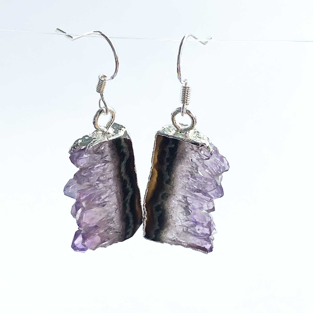 Raw amethyst crystal earrings - Love To Shine On