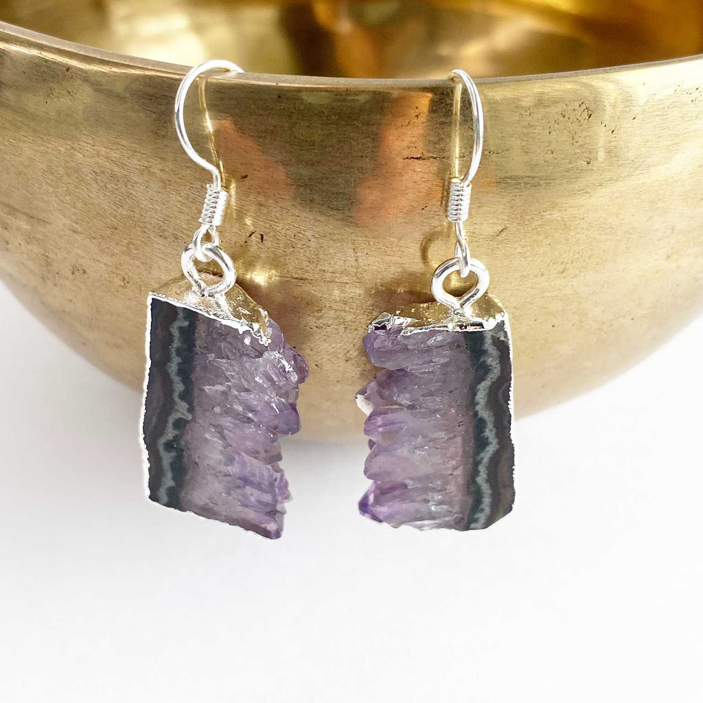 Raw amethyst crystal earrings - Love To Shine On